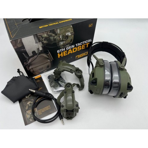 6TH GEN TACTICAL HEADSET тактическая гарнитура, звукосниматель и шумоподавление, активные в Бийске