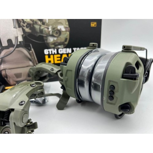 6TH GEN TACTICAL HEADSET тактическая гарнитура, звукосниматель и шумоподавление, активные в Бийске