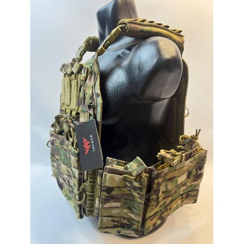 Жилет (плитник быстросъёмный YAKEDA original /разгрузка)2 с подсумками на спине в Бийске