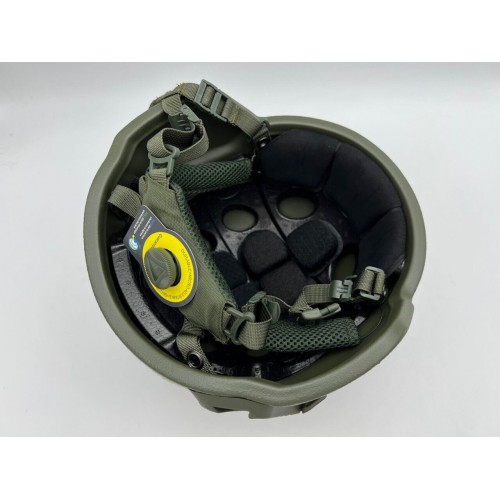Кевларовый тактический баллистический композитный шлем ACH MICH NIJ IIIA Ops-Core (цвет «олива») / Бр2 класс защиты / с защитой ушей и системой регулировки Венди в Бийске
