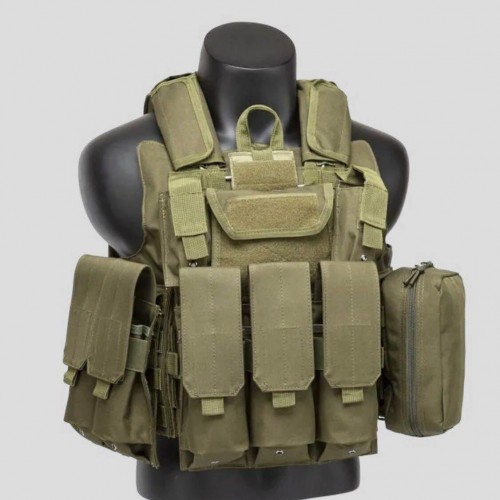 Тактический разгрузочный жилет «5 / пять карманов» с подсумками Tactical Molle Plate Carrier для съемных бронепластин в Бийске
