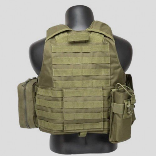 Тактический разгрузочный жилет «5 / пять карманов» с подсумками Tactical Molle Plate Carrier для съемных бронепластин в Бийске