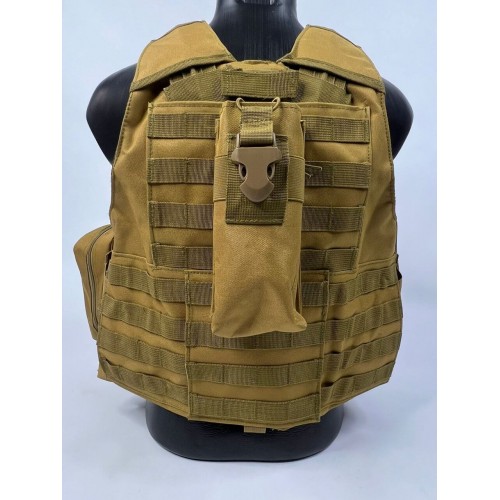 Тактический разгрузочный жилет «5 / пять карманов» с подсумками Tactical Molle Plate Carrier для съемных бронепластин в Бийске